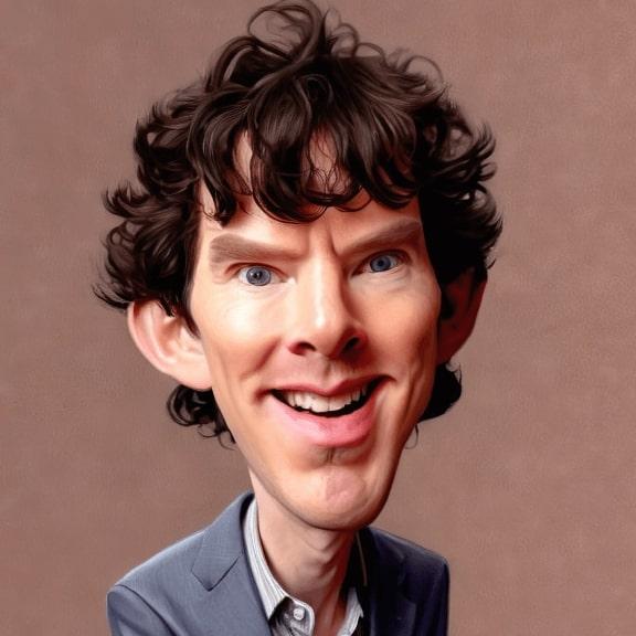 Cumberbatch caricature generated by AI